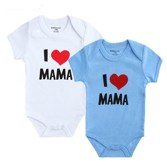 I Love Mama, I Love Papa Newborn Baby Short Sleeve onesie