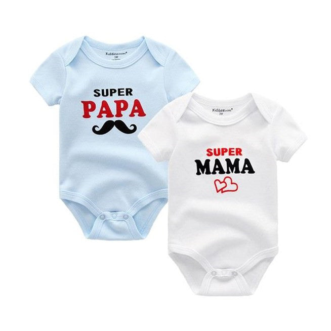 I Love Mama, I Love Papa Newborn Baby Short Sleeve onesie